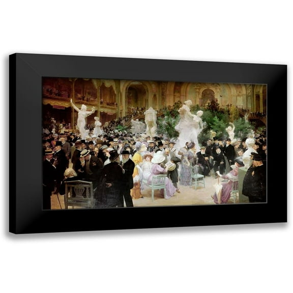 Grun, Jules-Alexandre 14x10 Black Modern Framed Museum Art Print Titled - Friday at the French Artists Salon, 1911