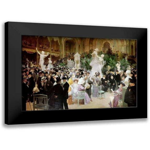 Grun, Jules-Alexandre 18x12 Black Modern Framed Museum Art Print Titled - Friday at the French Artists Salon, 1911