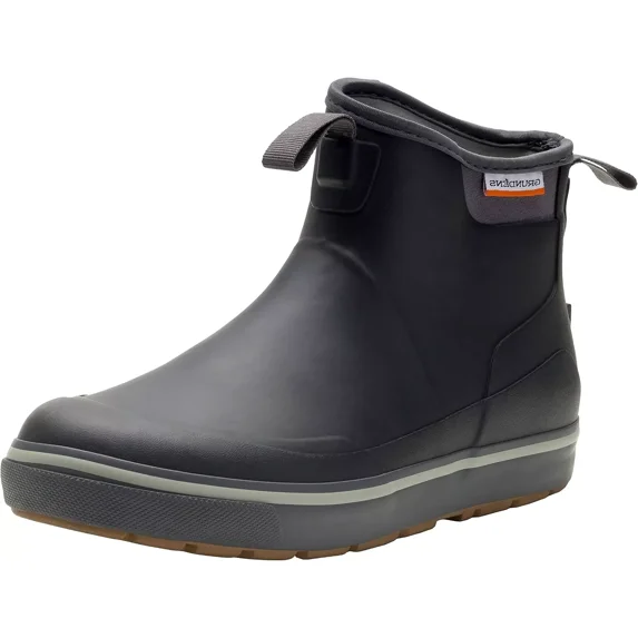 Grundens Men’s DECK-BOSS Ankle Boot, Black, Size US M 10