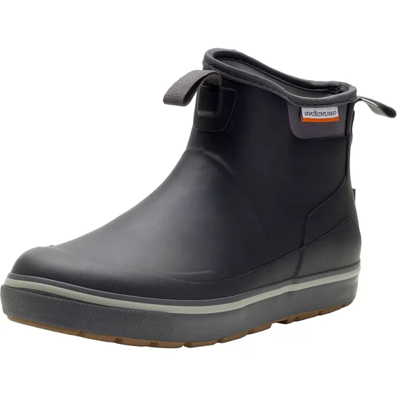 Grundens Men’s DECK-BOSS Ankle Boot, Black, Size US M 10