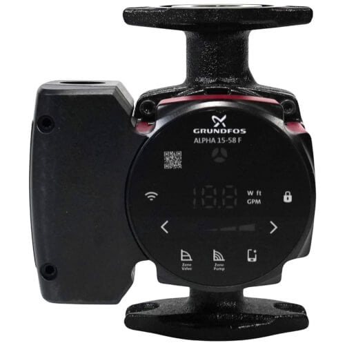 Grundfos ALPHA 15-58F Smart ECM High Efficiency Circulator Pump with Optimized Setpoint Control - 92603115