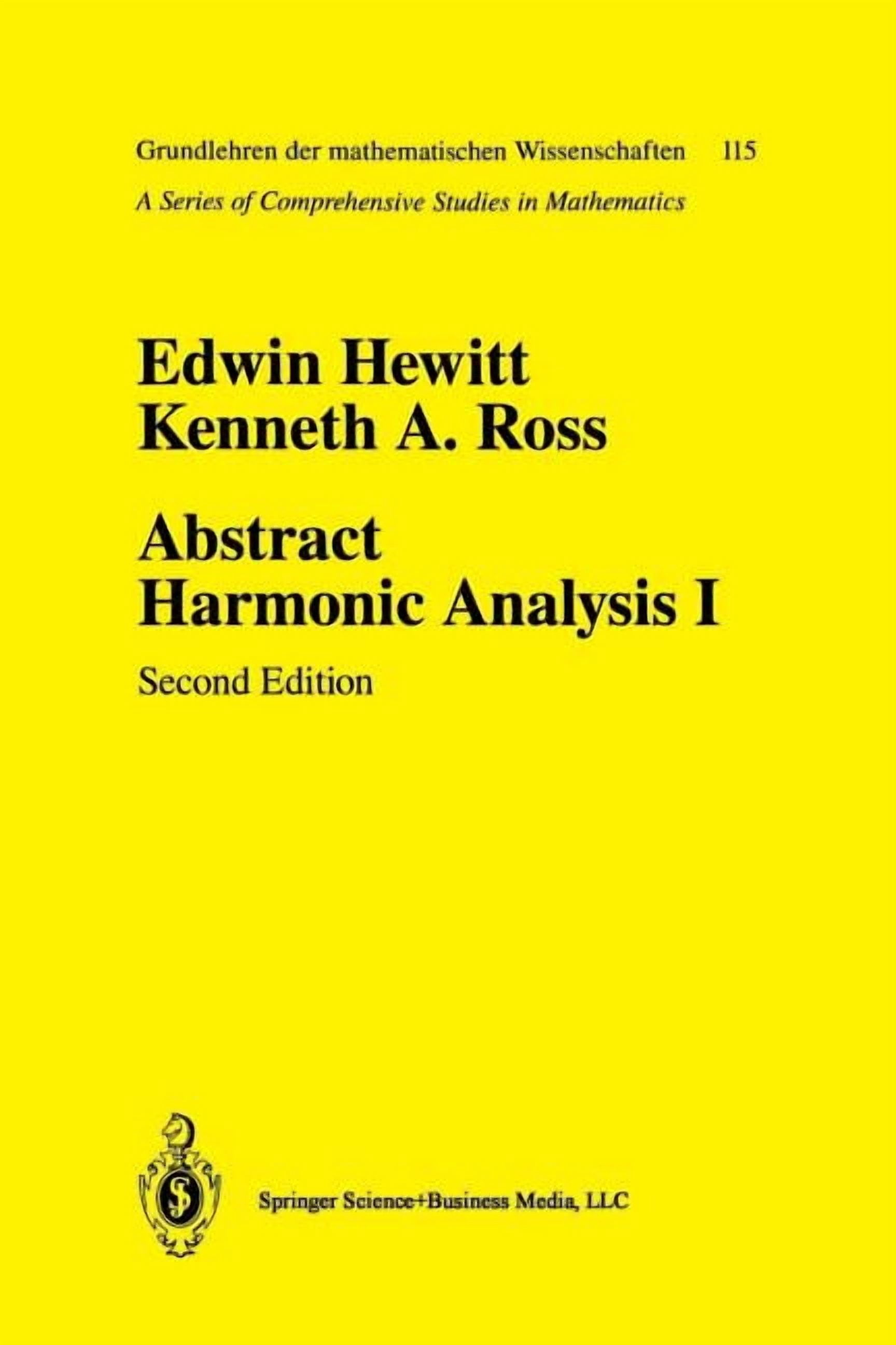 Grundlehren Der Mathematischen Wissensch Abstract Harmonic Analysis ...