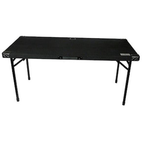 Grundorf 54 x 22 in. Adjustment Legs DJ & Gear Table, Carpet Top with Durable Plastic Corners