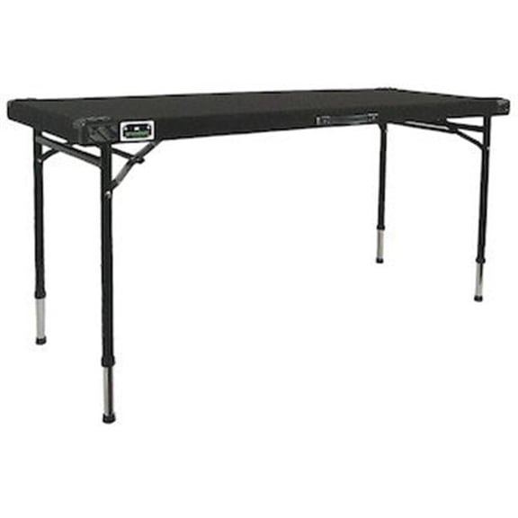Grundorf AT-6022B 60 x 22 in. Adjustment Legs DJ & Gear Table, Carpet Top with Durable Plastic Corners