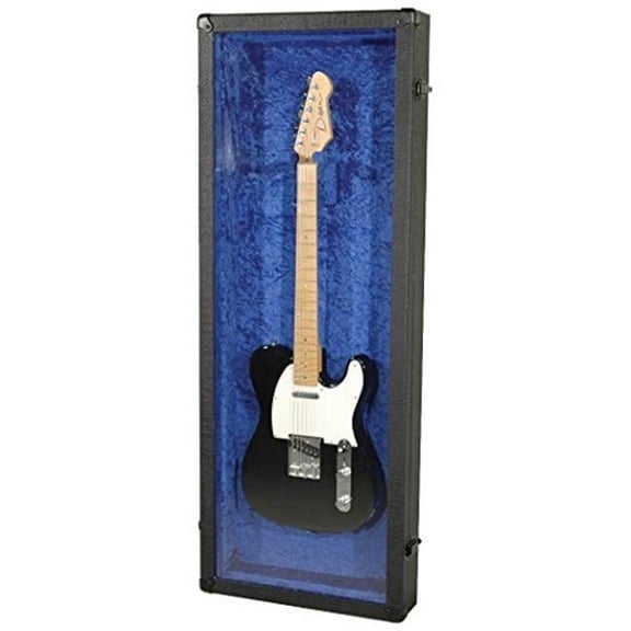 Grundorf GDV-4616SV 3.5 x 46 x 16 in. Vinyl Premium Guitar Display Case, Black