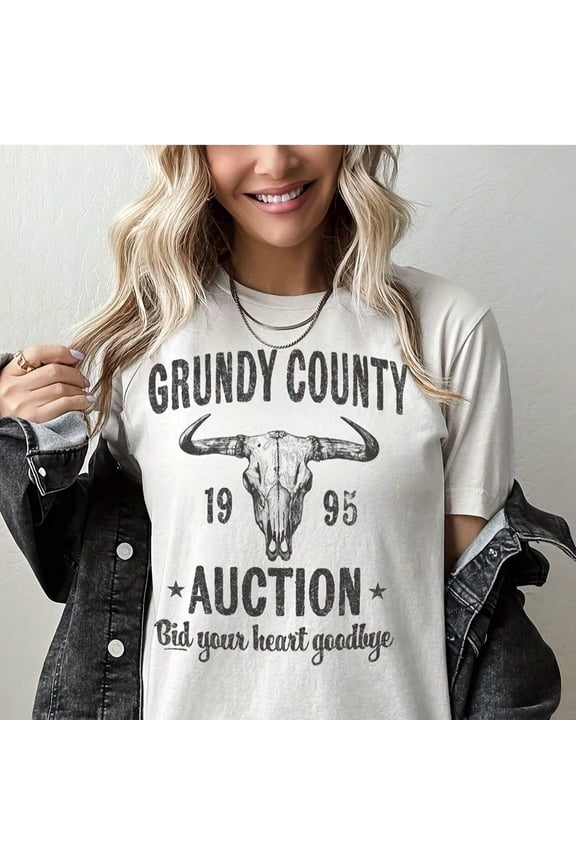 Grundy County Auction Vintage Inspired Concert , 90s Country Music, Western B1Oho R Music Band T-S1Hirt, 35