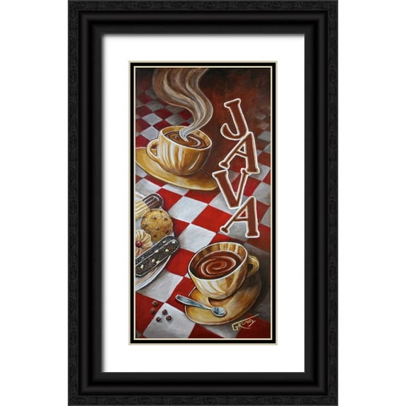 Grundy, Stephen 18x32 Black Ornate Wood Framed with Double Matting Museum Art Print Titled - Java Moment