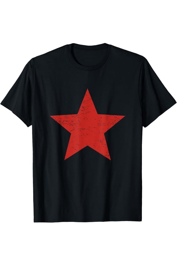 Grunge Alternative Distressed Red Star 90s rock band music T-Shirt