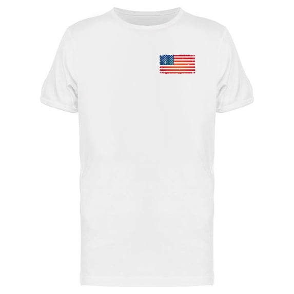 Grunge American Flag Doodle T-Shirt Men -Image by Shutterstock, Male Small