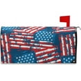 thumbnail image 1 of Grunge American Flags Mailbox Cover 4th of July Patriotic Mailbox Covers Magnetic Large Oversized 21"X25.5" Mailbox Wraps Post Letter Box Cover Garden Decorations, 1 of 6