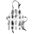 thumbnail image 1 of Grunge Apron Set of Various Shoe Tracks Human Foot Damaged Murky Artisan Walking Action Image, Unisex Kitchen Bib Apron with Adjustable Neck for Cooking Baking Gardening, Grey and White, by Ambesonne, 1 of 3