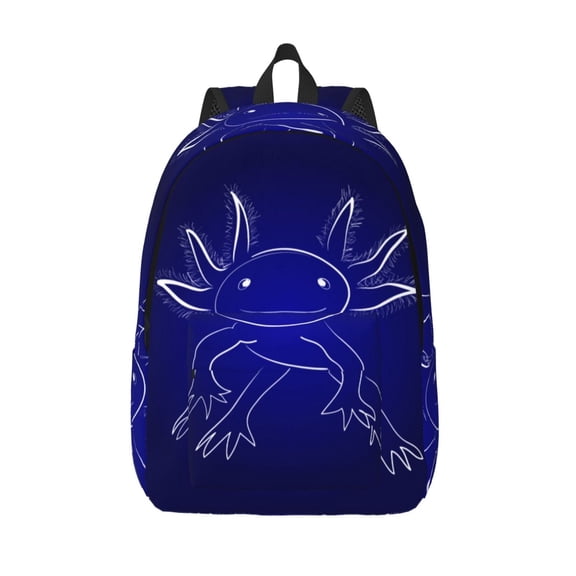 Funny Axolotl Kids School Backpack for Boys Girls,Sport Printing Travel Laptop Backpacks Book Bag Hiking Camping Daypack Age 5-10