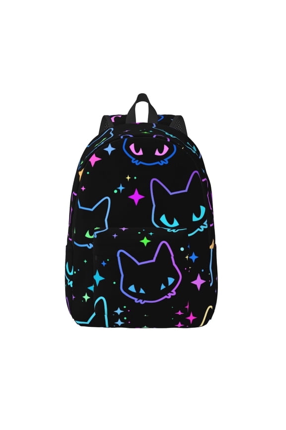 Neon Cat Heads Kids School Backpack for Boys Girls,Travel Laptop Backpacks Book Bag Hiking Camping Daypack Age 5-10iking Camping Daypack Age 5-10