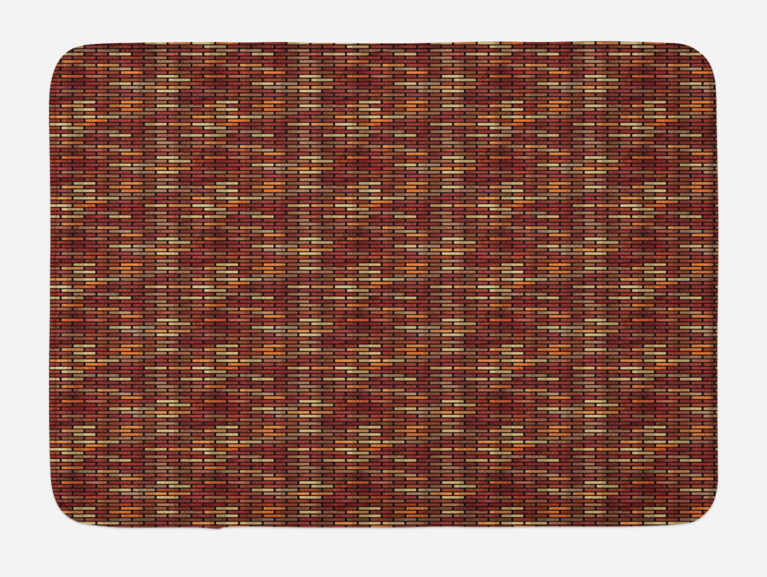 Grunge Bath Mat, Brick Wall with Earthy Colors Architecture Themed ...