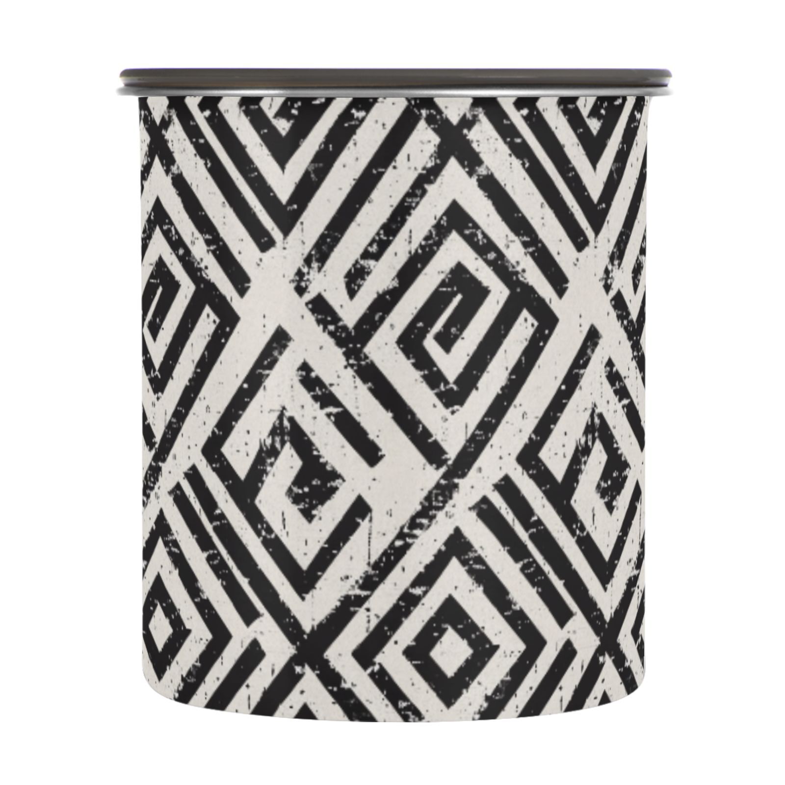 Grunge Black Stripe Airtight Coffee Bean Canister 30oz Food Storage Containers with Lids For Gournd, Tea, Sugar, Flour, Rice, Cereal, Candy Cookie Jar