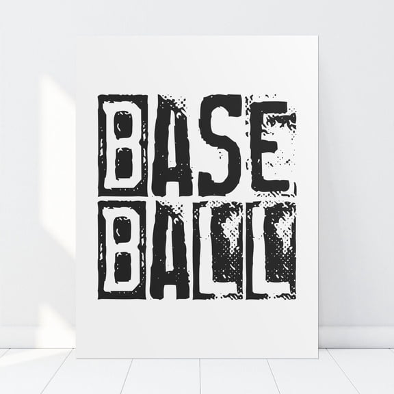 Grunge Block 'Baseball' Rolled Poster - Sports Typography Wall Art, Unframed Paper Poster 8x10in