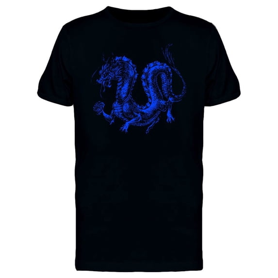Grunge Blue Chinese Dragon Tee Men's -Image by Shutterstock
