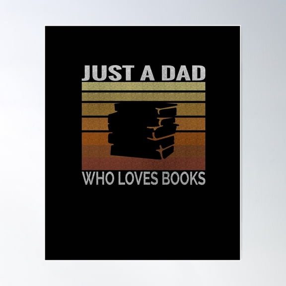 Grunge Book Nerd Bookish Dad Reading Bookworm Retro Book Lover Poster Wall Art, Modern Wall Decor For Living Room Bedroom, 8x12 UNFRAMED