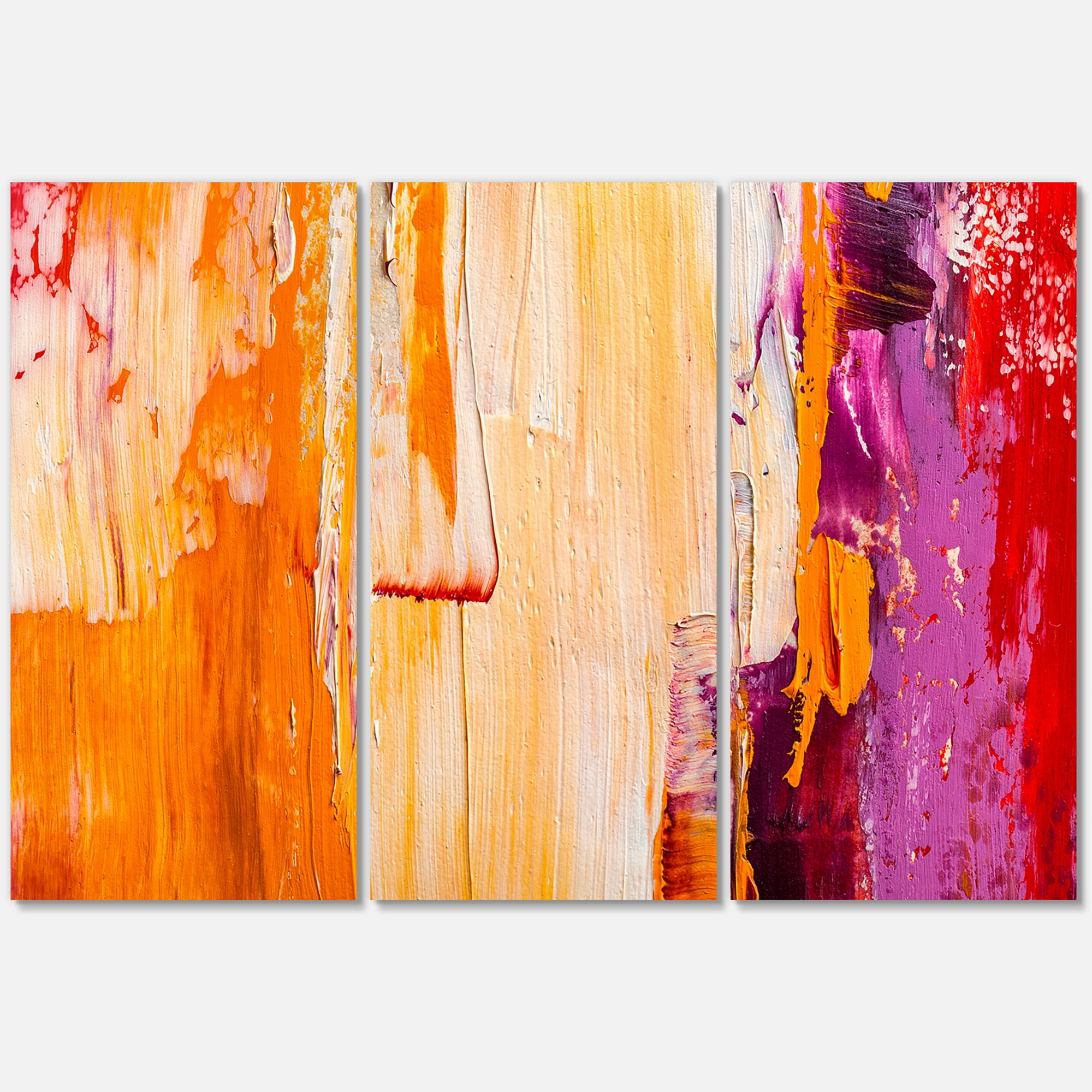 Grunge Brown Abstract 28 in x 36 in Painting Canvas Art Print, by Designart