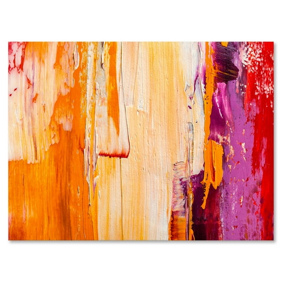 Grunge Brown Abstract 8 in x 12 in Painting Canvas Art Print, by Designart