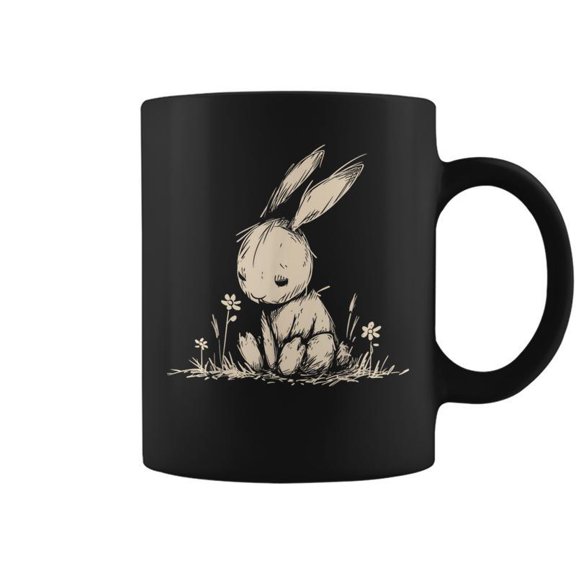 Grunge Bunny Rabbit Cute Goth Alt Losercore Sad Aesthetic Coffee Mugs