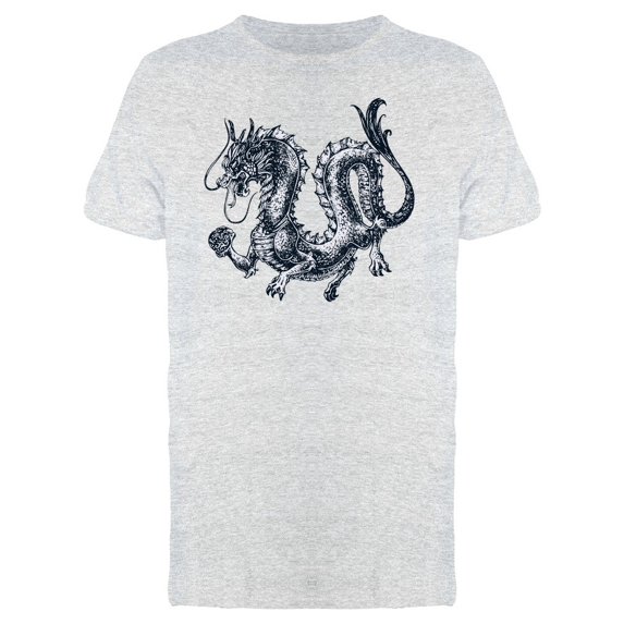 Grunge Chinese Dragon Sketch Tee Men's -Image by Shutterstock