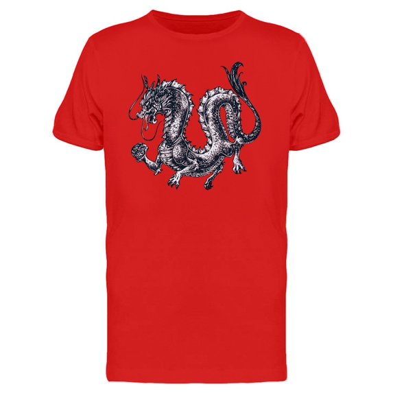 Grunge Chinese Dragon Sketch Tee Men's -Image by Shutterstock