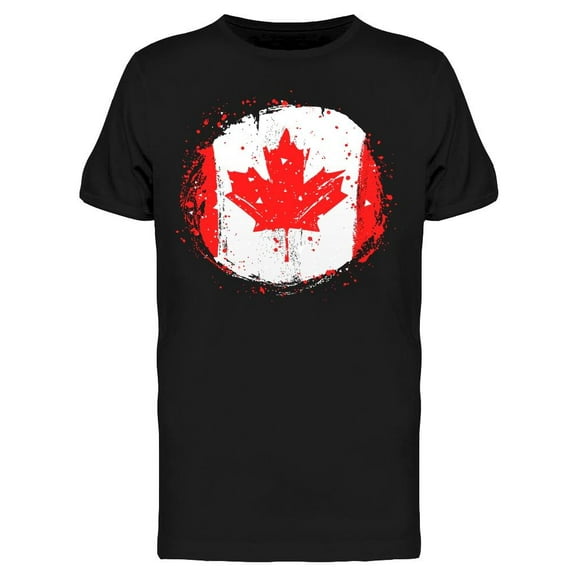 Grunge Circled Canadaian Flag T-Shirt Men -Image by Shutterstock, Male x-Large