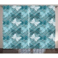 thumbnail image 1 of Ambesonne Grunge Curtains 2 Panel Set, Butterfly Spring Season, 108" x 84", Pale Blue Teal Grey, 1 of 3