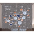 thumbnail image 1 of Ambesonne Grunge Curtains 2 Panel Set, Formula Science Graphic, 108" x 84", Dimgray Orange White, 1 of 3