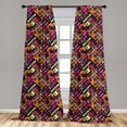 thumbnail image 1 of Grunge Curtains 2 Panels Set, Modern Pattern with Creativity Theme Hand Painted Style Lines Vivid Colors, Window Drapes for Living Room Bedroom, 56"W X 84"L, Multicolor, by Ambesonne, 1 of 5