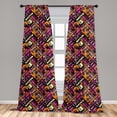thumbnail image 1 of Grunge Curtains 2 Panels Set, Modern Pattern with Creativity Theme Hand Painted Style Lines Vivid Colors, Window Drapes for Living Room Bedroom, 56"W X 95"L, Multicolor, by Ambesonne, 1 of 5