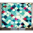 thumbnail image 1 of Ambesonne Grunge Curtains 2 Panel Set, Worn out Retro Rhombus, 108" x 96", Multicolor, 1 of 3
