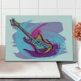 thumbnail image 1 of Grunge Cutting Board, Hand Drawn Electric Guitar with Motley Curved Grunge Effects Modern Music, Decorative Tempered Glass Cutting and Serving Board, Large Size, Pink Purple Blue, by Ambesonne, 1 of 1