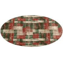 Grunge Distressed Christmas Plaid Round Carpet Circle Rug Outdoor Patio Area Rug Washable Large Area Rugs Hallway Room Decor Fitness Mats