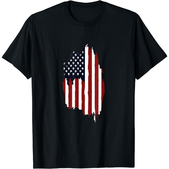Grunge & Distressed Flag Graphic Independence Day July 4th T-Shirt