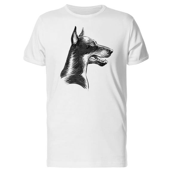 Grunge Doberman Dog Sketch T-Shirt Men -Image by Shutterstock, Male x-Large