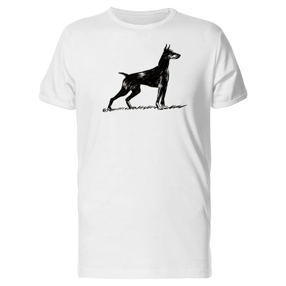 Grunge Doberman Pinscher Sketch T-Shirt Men -Image by Shutterstock, Male 3X-Large