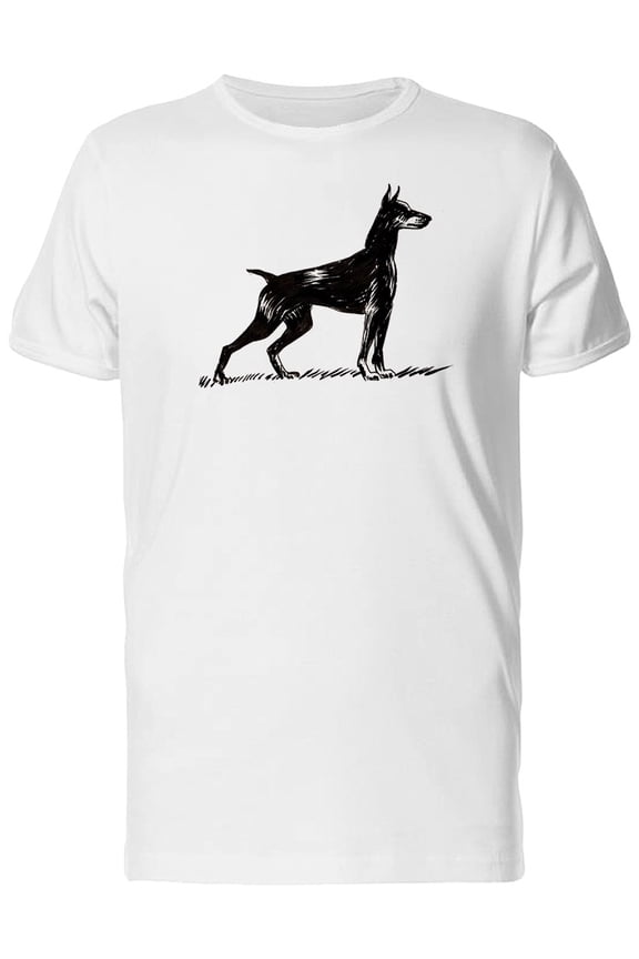 Grunge Doberman Pinscher Sketch T-Shirt Men -Image by Shutterstock, Male Medium