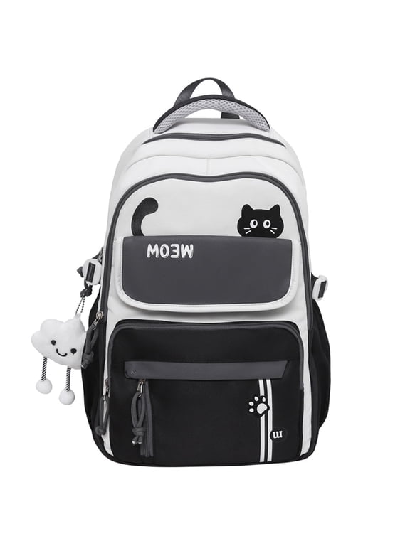 18 In Cute Cat Backpack For Boys Girls , Waterproof Travel Laptop Daypack Bag Bookbags