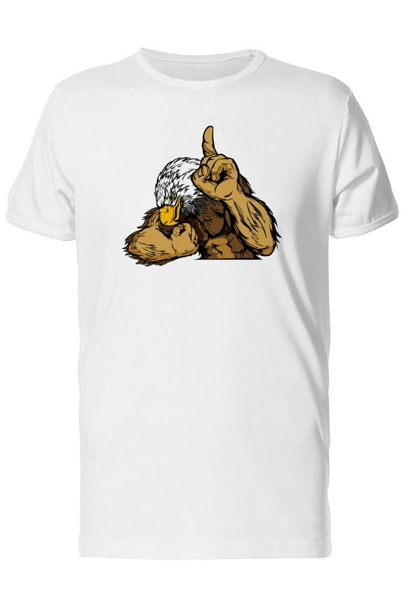 Grunge Eagle Mascot Cartoon T-Shirt Men -Image by Shutterstock, Male Small