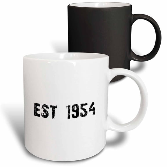 3drose, Grunge Est Established in 1954 - Fifties Baby Born Child of the 1950s - Personal Custom Birth Year, 11oz Magic Transforming Mug