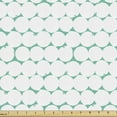 thumbnail image 1 of Ambesonne Grunge Fabric by the Yard Upholstery, Geometric Rounds Design Art, 5 Yards, Sea Green and White, 1 of 5