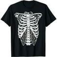 thumbnail image 1 of Grunge Fairycore Aesthetic Goth Emo Skeleton Rib Cage Moth T-Shirt, 1 of 5