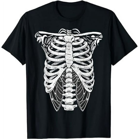 Grunge Fairycore Aesthetic Goth Emo Skeleton Rib Cage Moth T-Shirt