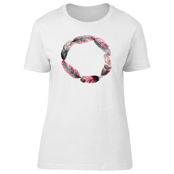 Grunge Feathers Wreath Tee Women's -Image by Shutterstock