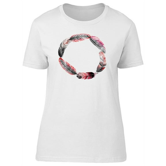 Grunge Feathers Wreath Tee Women's -Image by Shutterstock