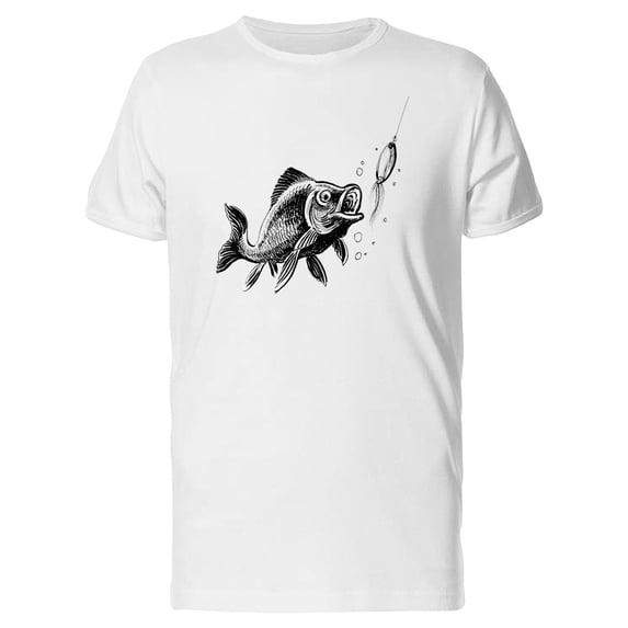 Grunge Fish And Hook Sketch Tee Men's -Image by Shutterstock