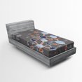 thumbnail image 1 of Grunge Fitted Sheet, Chemistry Laboratory Display Formula Science Graphic Design Print, Soft Decorative Fabric Bedding, Twin Size, Dimgray Orange White, by Ambesonne, 1 of 2