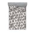 thumbnail image 1 of Grunge Fitted Sheet & Pillow Sham Set, Repetitive Pattern of Oversimplified Abstract Circle Motifs Plot, Decorative Printed 3 Piece Bedding Decor, Full, Dark Taupe Grey and White, by Ambesonne, 1 of 2